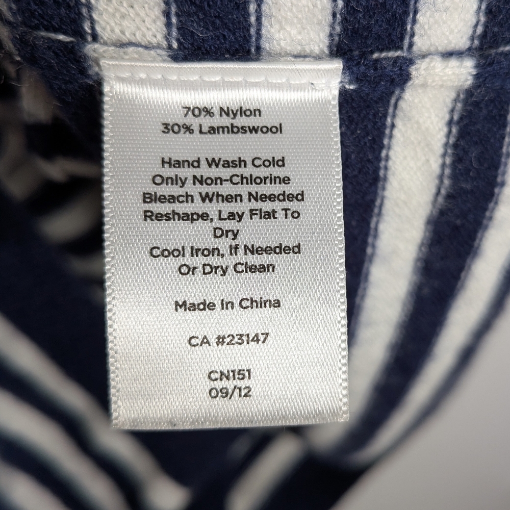 Talbots Nautical Striped Sweater Navy & White Soft Lambswool Blend Gently Used‎ - Picture 12 of 12